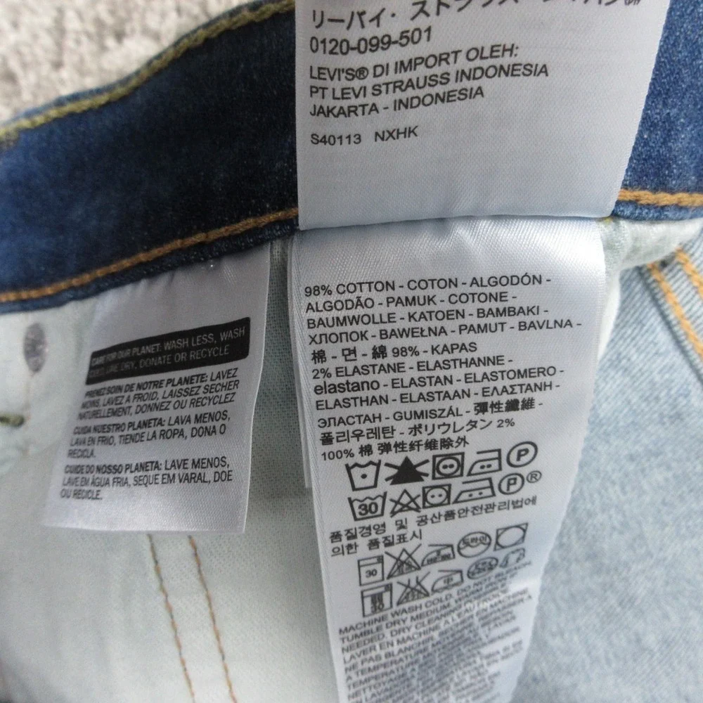 Levis Jeans Mens‎ 38x32 Blue 505 Regular Straight Faded Stretch Denim Pants NEW
